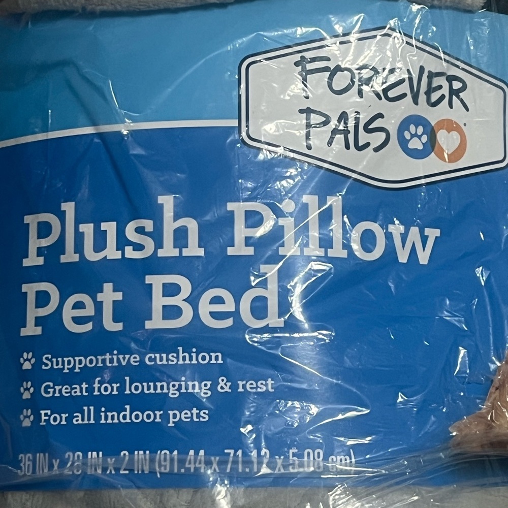 Forever Pals Gray Plush Pillow Pet Bed